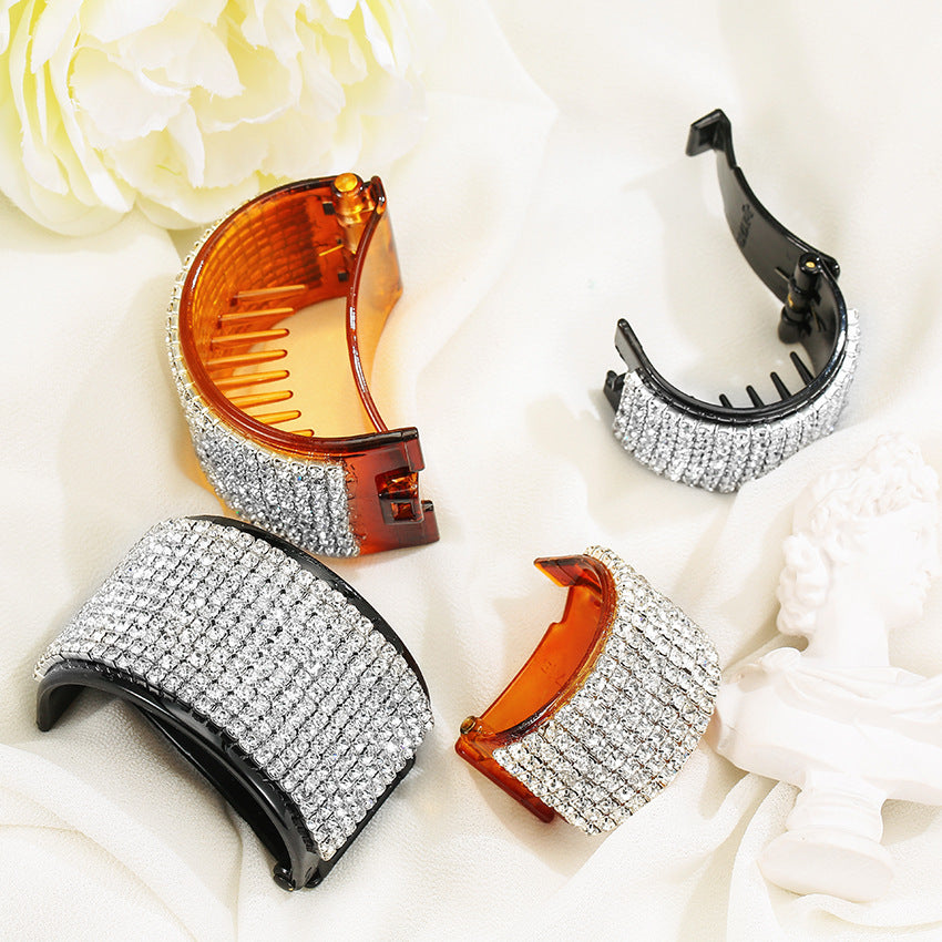 Diamond Rhinestone Banana Clip Ponytail Clip Ponytail Button Hair Accessories Hairpin