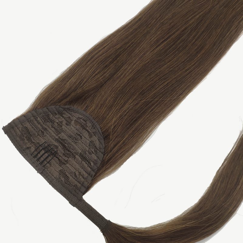 Human hair Velcro Ponytail Long Hair Seamless Extension Wig Braids