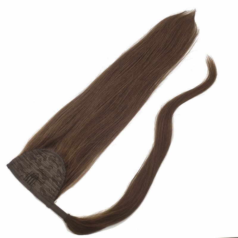 Human hair Velcro Ponytail Long Hair Seamless Extension Wig Braids