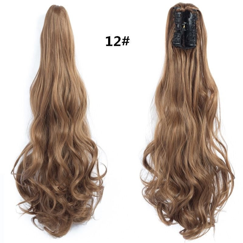 Wig Female Scratching Clip Ponytail Long Curly Hair Big Waves