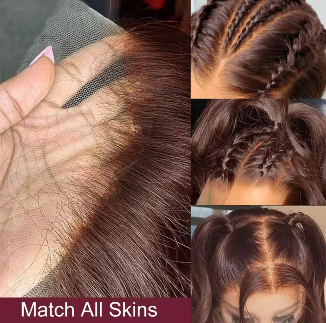 Chocolate Brown 13X4 Transparent Lace Front Wig Body Wave 13X6 Brown Colored Lace Frontal Human Hair Wigs For Women