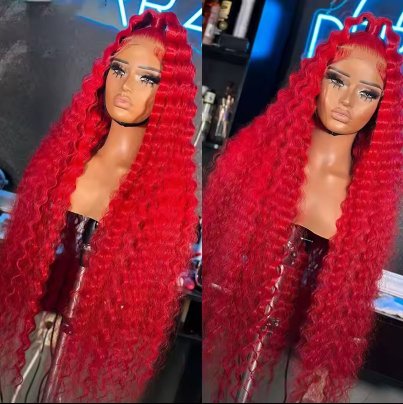 250 Density Red Deep Wave Human Hair Wig 13x5 Lace Front Human Hair Wig 13x6 Lace Frontal Red Curly Wigs Remy