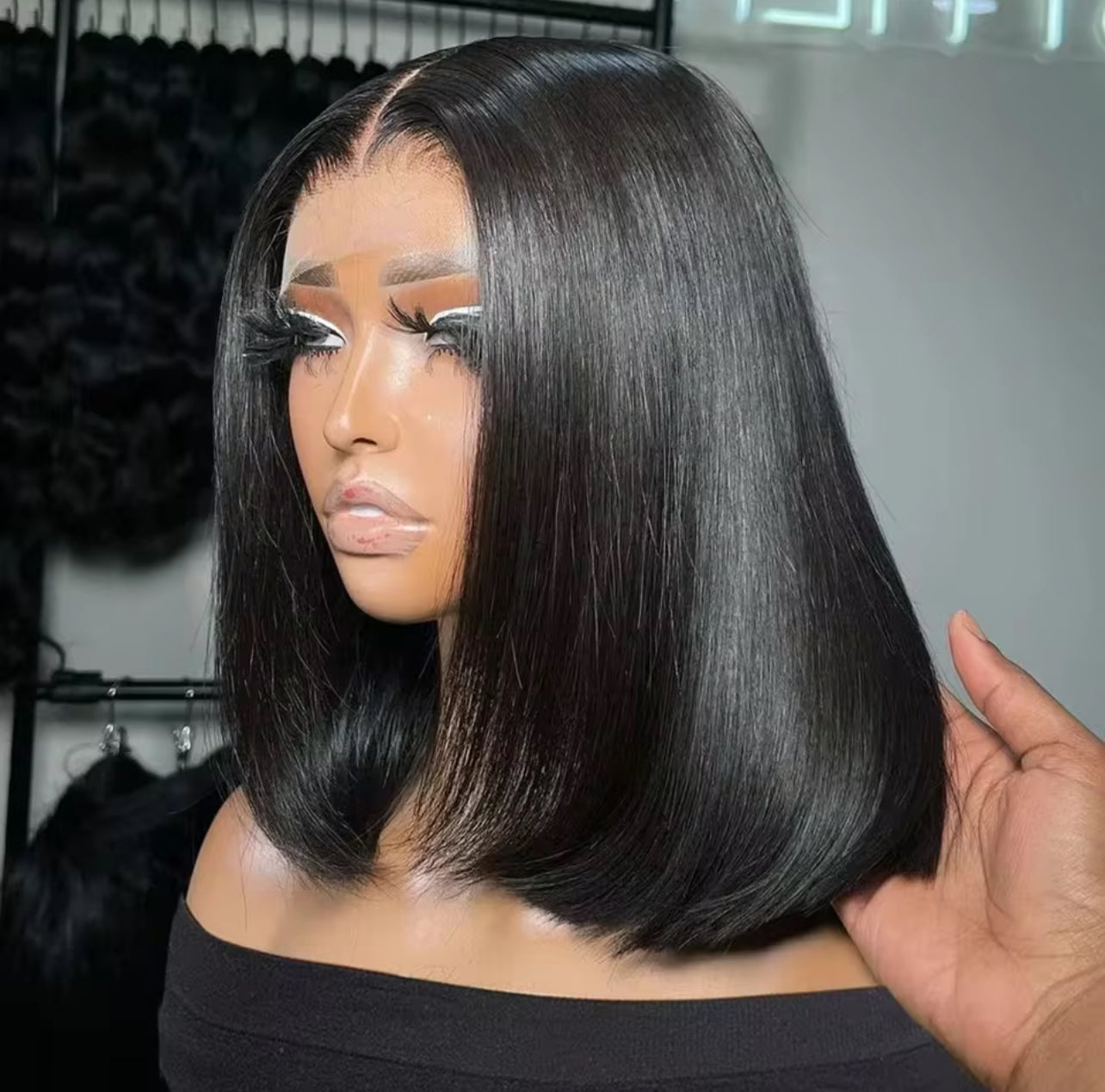 Smooth Straight Human Hair Ready To Wear Preplucked Straight Human Hair Wigs 5x5 Lace Closure Pre Cut 13x6 Lace Front Wigs