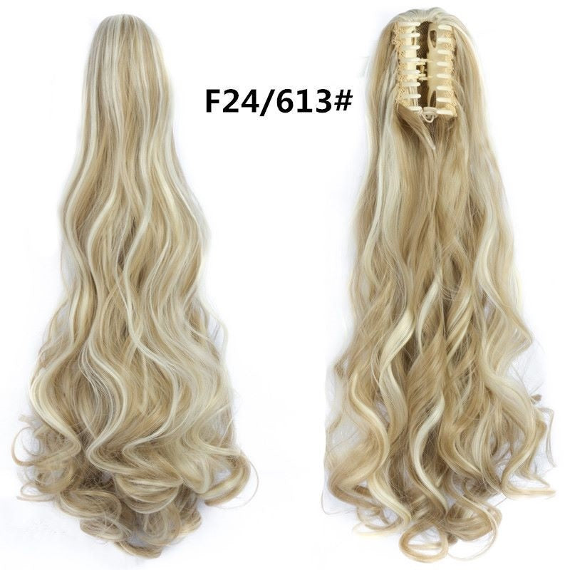 Wig Female Scratching Clip Ponytail Long Curly Hair Big Waves