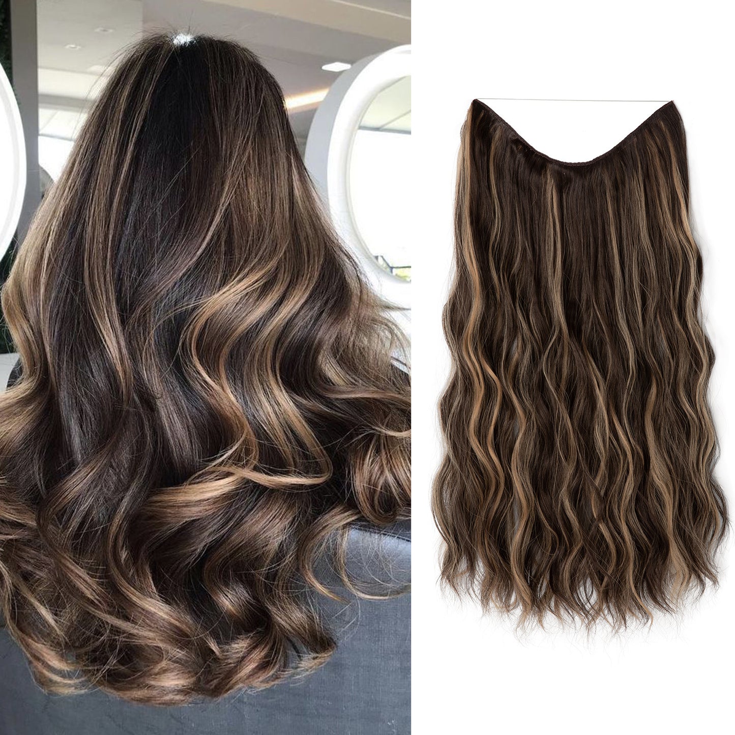 European And American Style Women Corn Curler Fishing Thread Long Curly Hair Wig