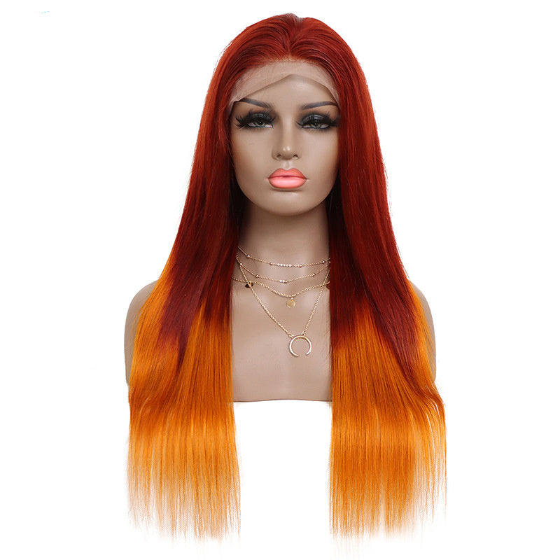 Laboss beauty Body Wave 360 Glueless Wig Human Hair Reddish Brown Pre Bleached Human Hair Wig With Drawstring Full Lace Front Wig