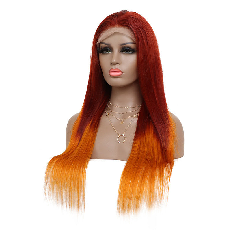 Laboss beauty Body Wave 360 Glueless Wig Human Hair Reddish Brown Pre Bleached Human Hair Wig With Drawstring Full Lace Front Wig