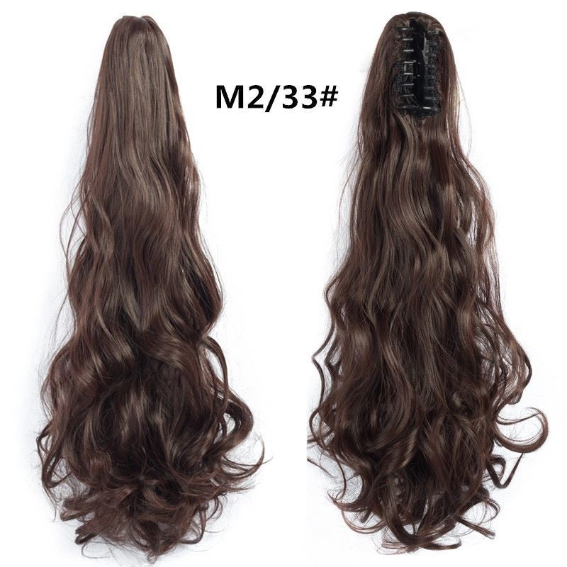 Wig Female Scratching Clip Ponytail Long Curly Hair Big Waves