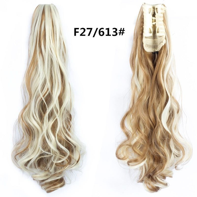 Wig Female Scratching Clip Ponytail Long Curly Hair Big Waves