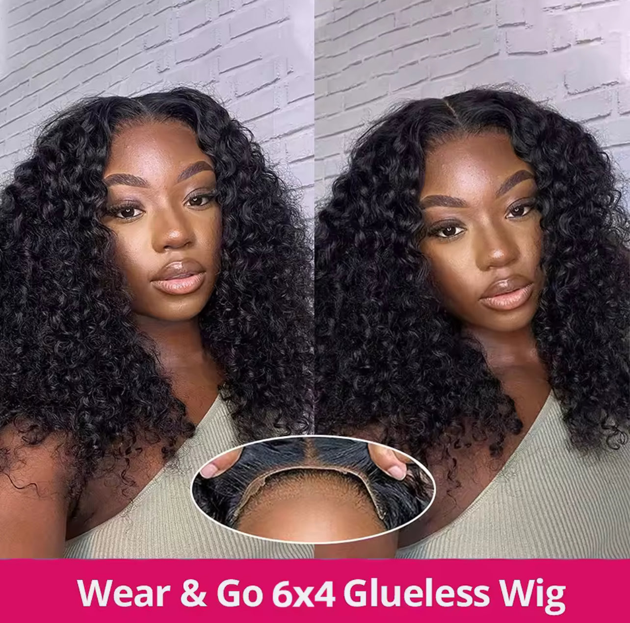 LaBoss Luxe Bob – Water Wave Glueless Human Hair Wig, Pre-Cut & Effortless