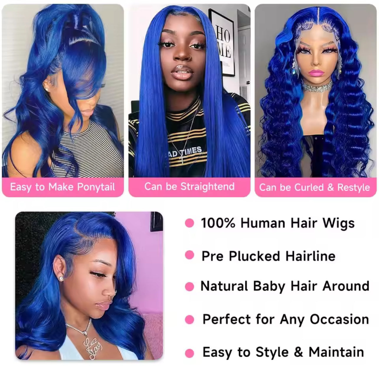 Body Wave Blue Human Hair Wigs 13x4 Hd Lace Front Human Hair Wigs Blue Wigs Human Hair 13x6 Hd Lace Frontal Wigs For Women