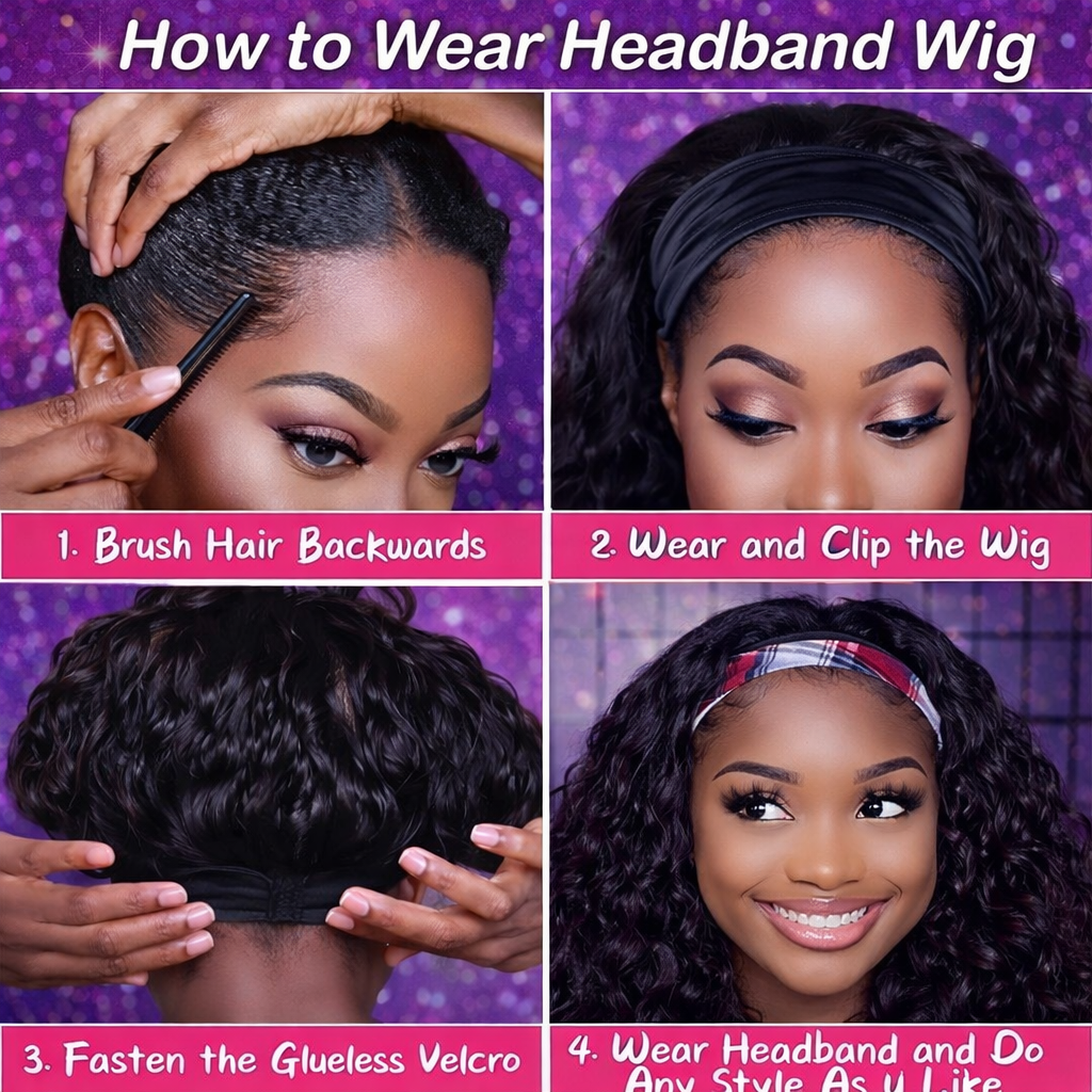 LaBoss Beauty Deep Wave Headband Human Hair Wig | Glueless | Brazilian Virgin Hair | 10–34 Inches