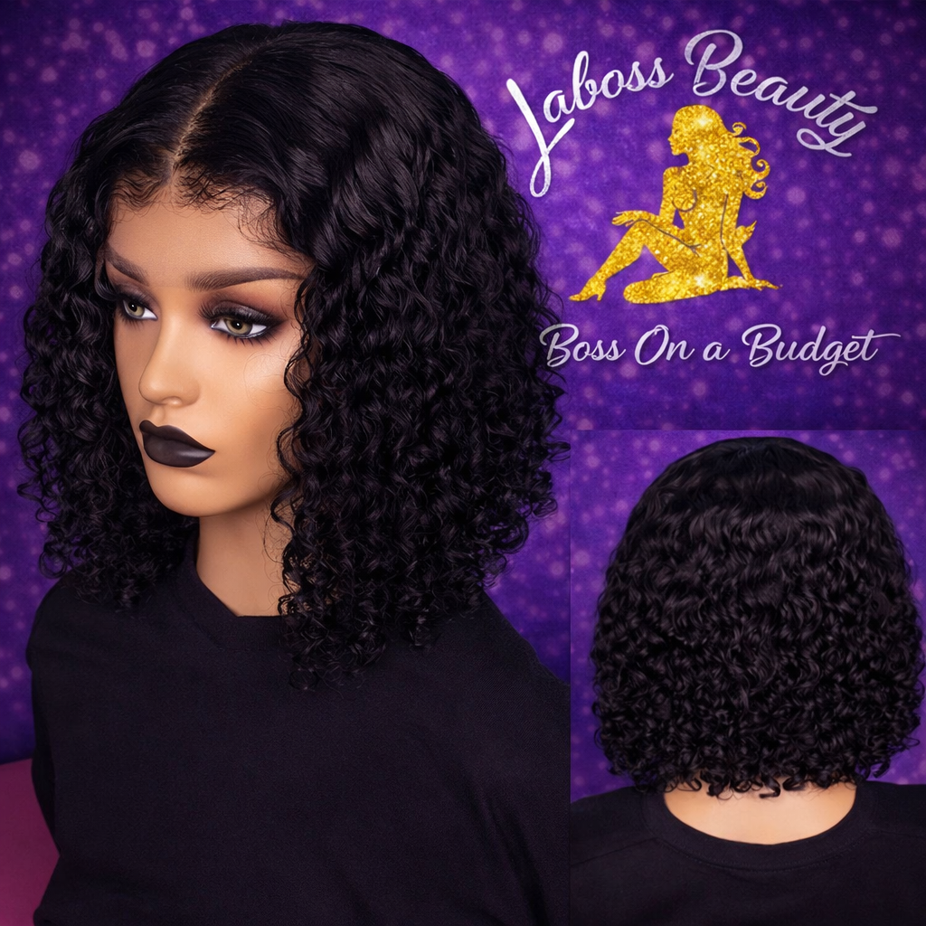 LaBoss Beauty Curly Bob Lace Front Wig – 13x4 HD Lace | 100% Human Hair | Natural Curls | Boss On A Budget
