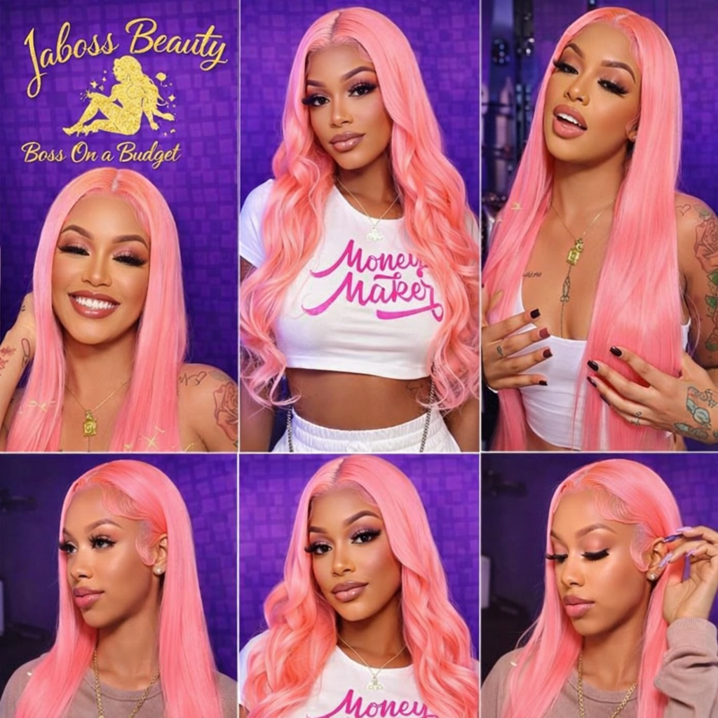 LaBoss Beauty Pink 13x6 HD Straight Lace Front Wig β 30β | 200% Density | Pre-Plucked Human Hair