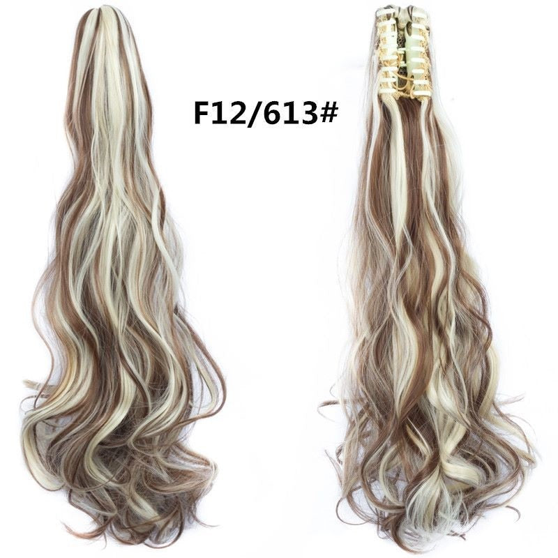 Wig Female Scratching Clip Ponytail Long Curly Hair Big Waves