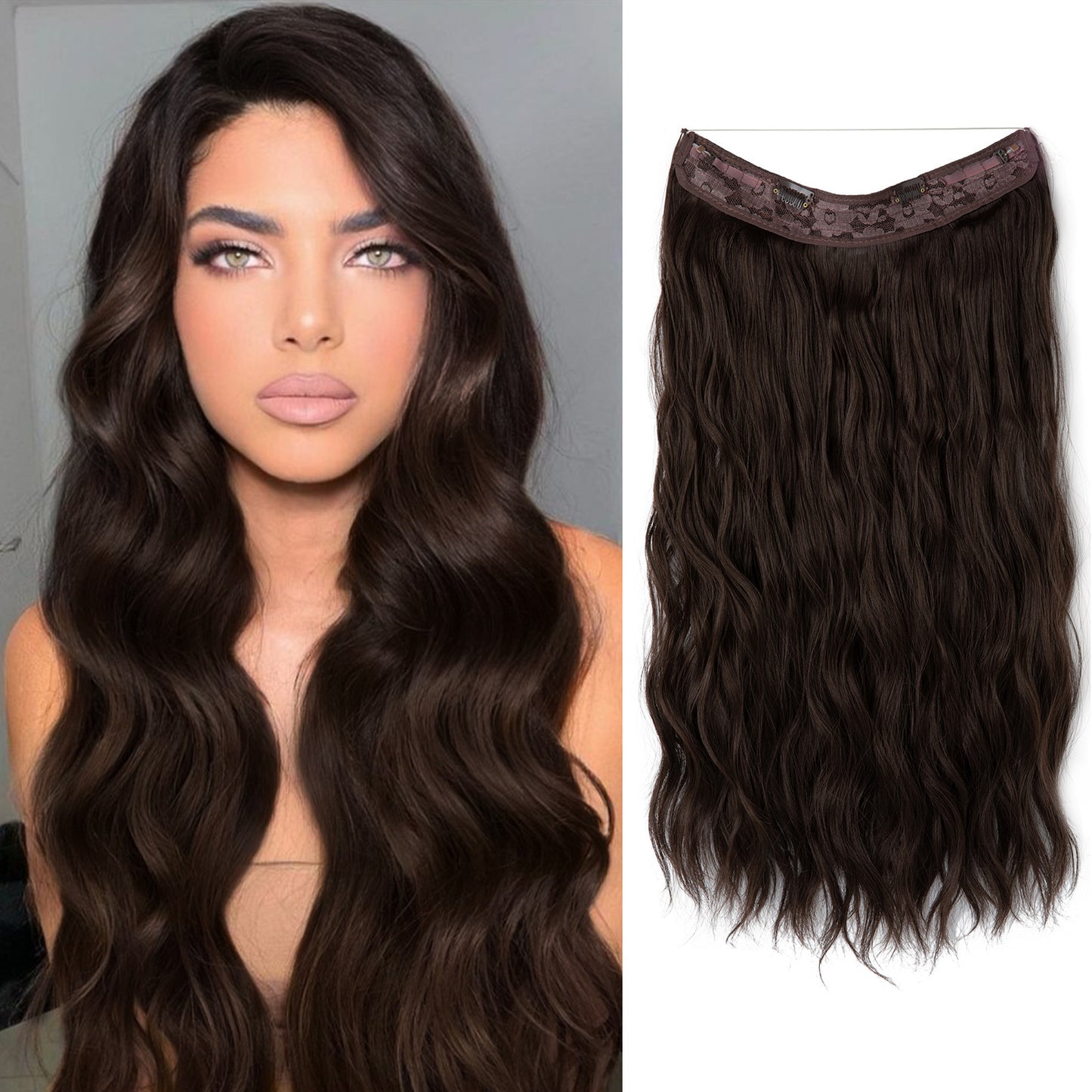 European And American Style Women Corn Curler Fishing Thread Long Curly Hair Wig