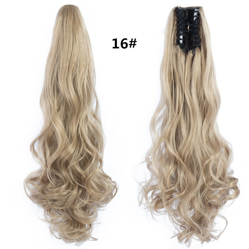 Wig Female Scratching Clip Ponytail Long Curly Hair Big Waves