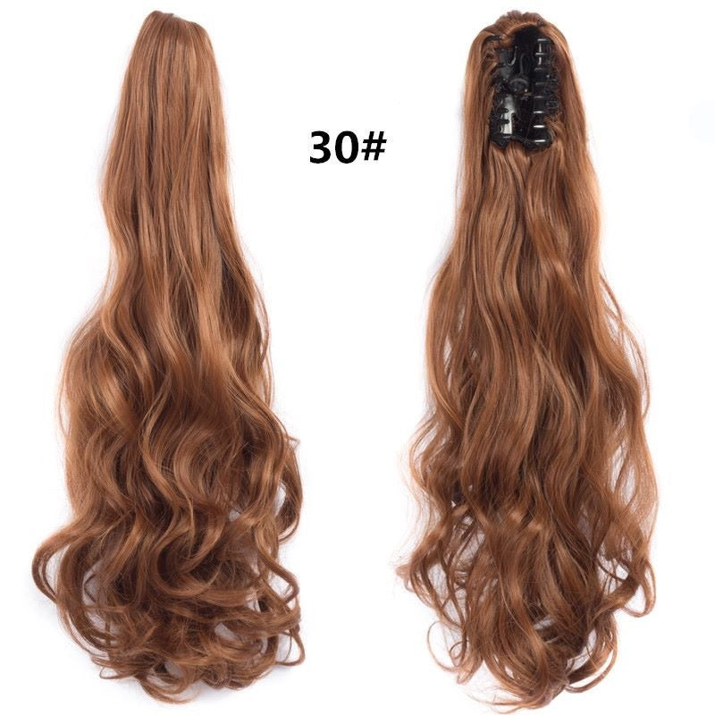 Wig Female Scratching Clip Ponytail Long Curly Hair Big Waves