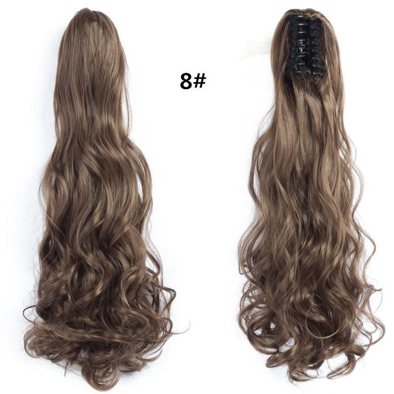 Wig Female Scratching Clip Ponytail Long Curly Hair Big Waves