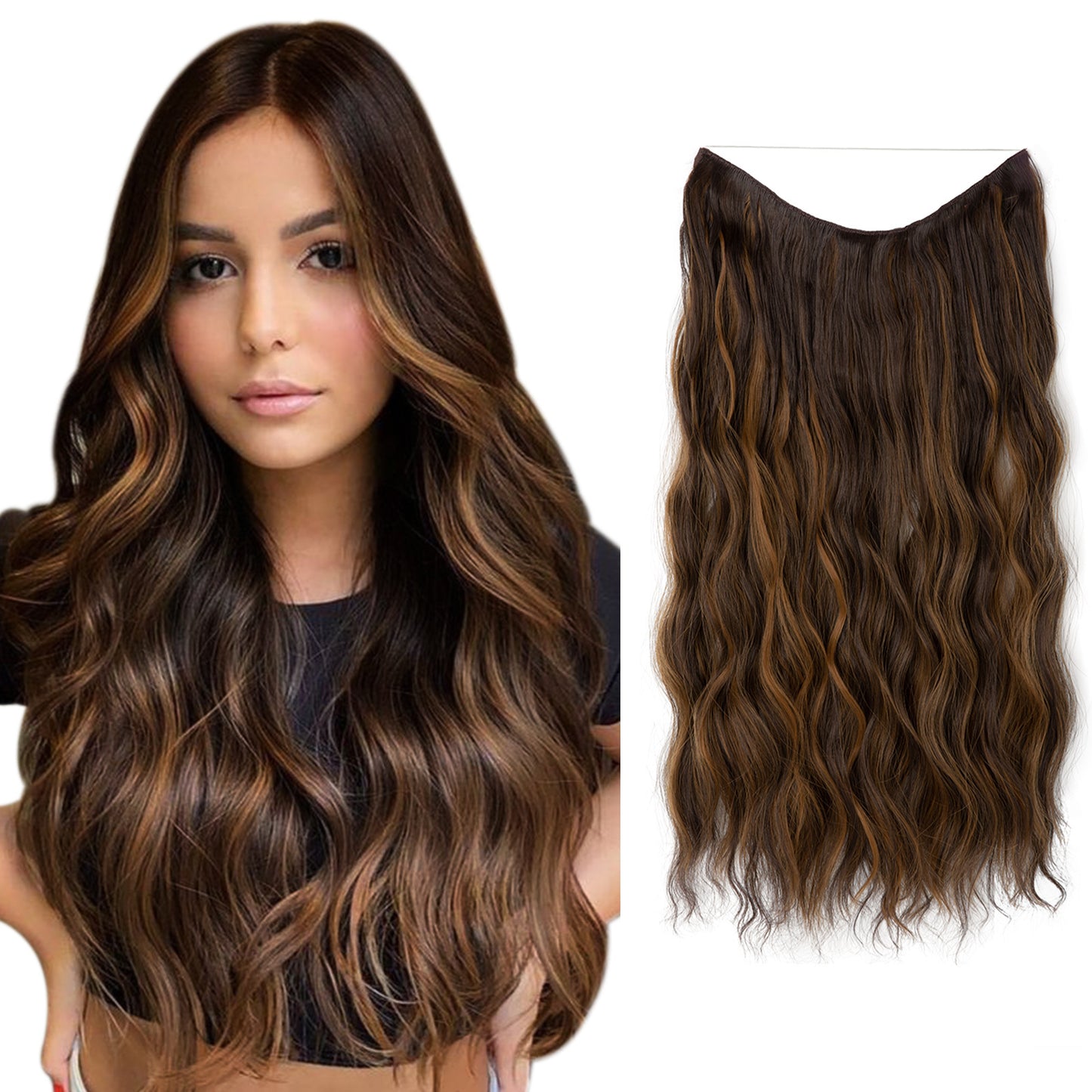 European And American Style Women Corn Curler Fishing Thread Long Curly Hair Wig