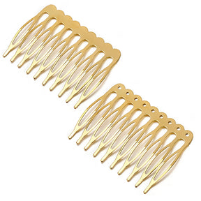 10pcs 5/10 Teeth DIY Metal Hair Comb Claw Hairpins (Silver/Gold/Bronze)  For Wedding Jewelry Making Findings Components Comb