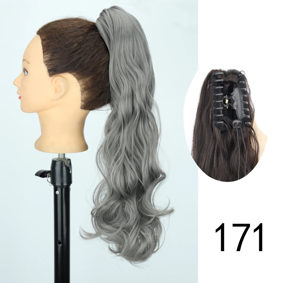 Synthetic 24inch Claw Clip On Straight Ponytail Hair Extension Ponytail Extension Hair For Women Pony Tail Hair Hairpiece