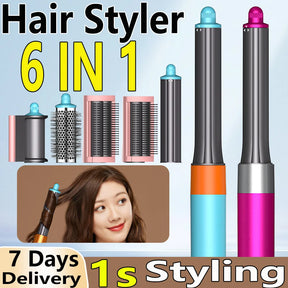 6 in 1 Hair Dryer Hot Comb Set Professional Curling Iron Hair Straightener Styling Tool For  Hair Styler Household