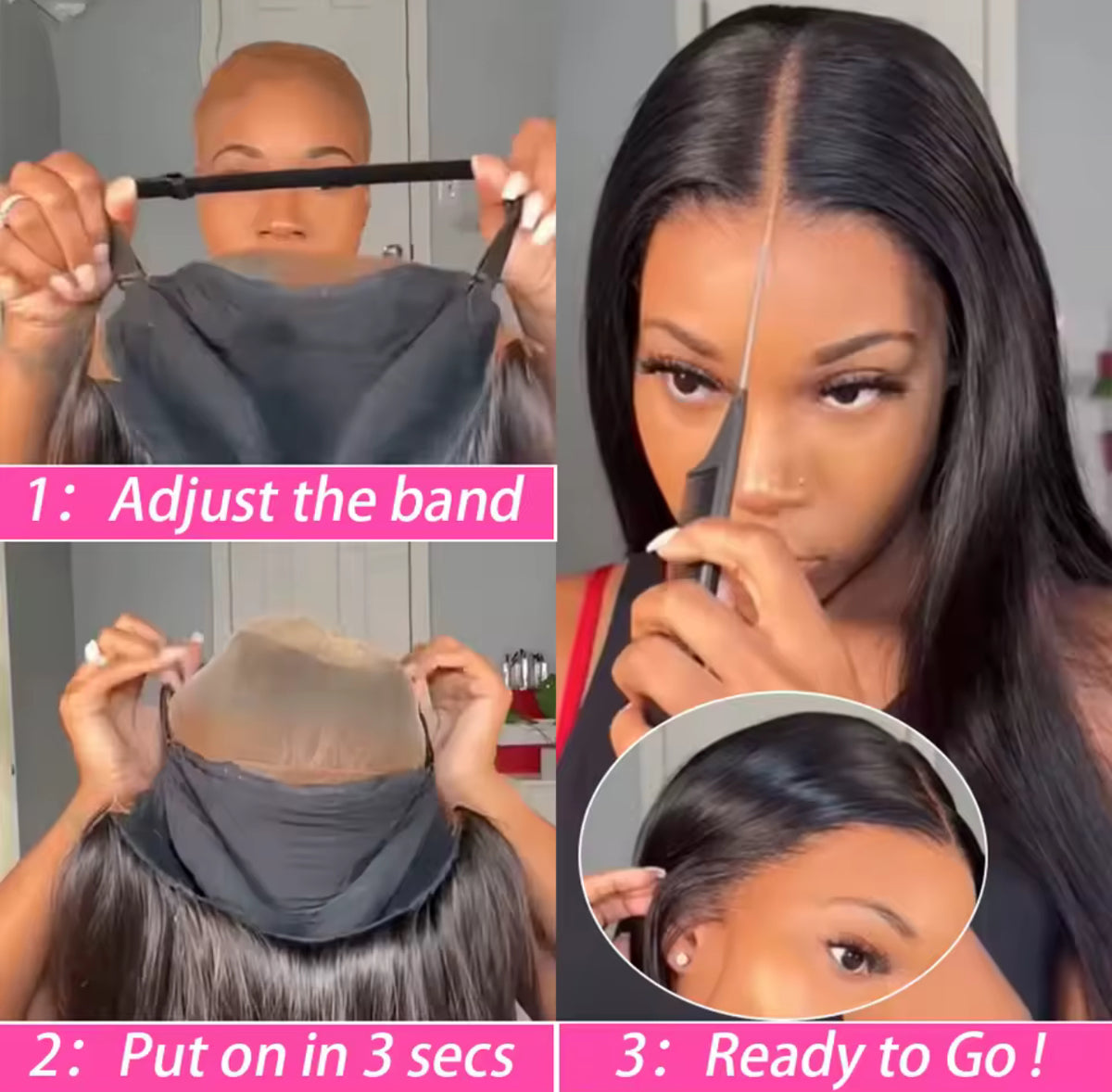 Smooth Straight Human Hair Ready To Wear Preplucked Straight Human Hair Wigs 5x5 Lace Closure Pre Cut 13x4 Lace Front Wigs Bling