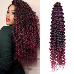 Ocean Wave Ombre Braiding Hair Extensions 22 28Inch Synthetic Twist Ripple Crochet Deep Wave Braids Hair Extensions For Women