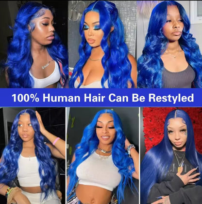Body Wave Blue Human Hair Wigs 13x4 Hd Lace Front Human Hair Wigs Blue Wigs Human Hair 13x6 Hd Lace Frontal Wigs For Women