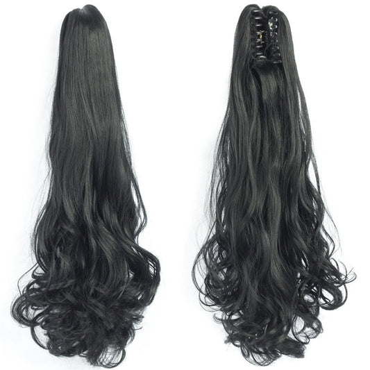 Wig Female Scratching Clip Ponytail Long Curly Hair Big Waves
