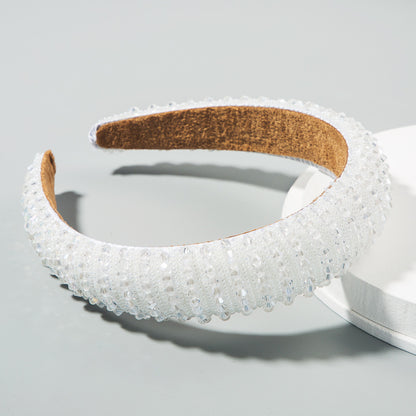 Heming Headband European And American Hand-Woven Crystal Headband Baroque Sponge Hair Bundle Korean Version Of The Net Red Sen Hair Accessories