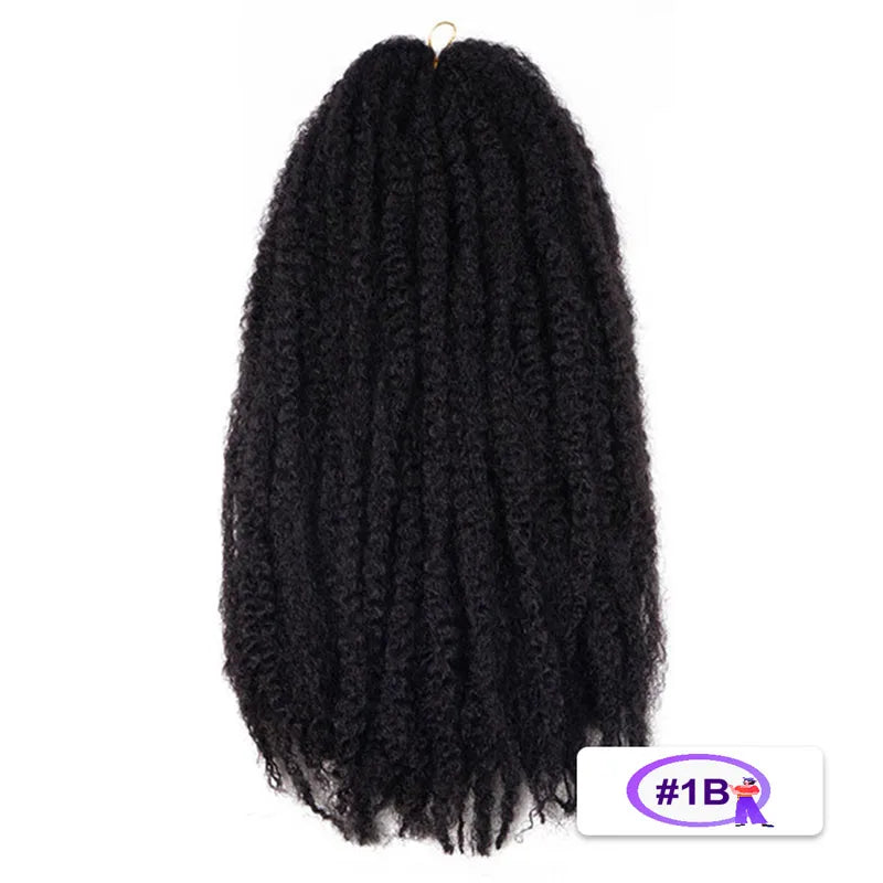 Marley Twist Braiding Hair 18 Inch  Long Cuban Twist Hair  Afro Kinky Curly Twist Crochet Hair Synthetic Marley Hair Extensions