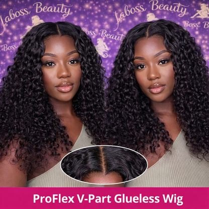 LaBoss Luxe Bob – Water Wave Glueless Human Hair Wig, Pre-Cut & Effortless