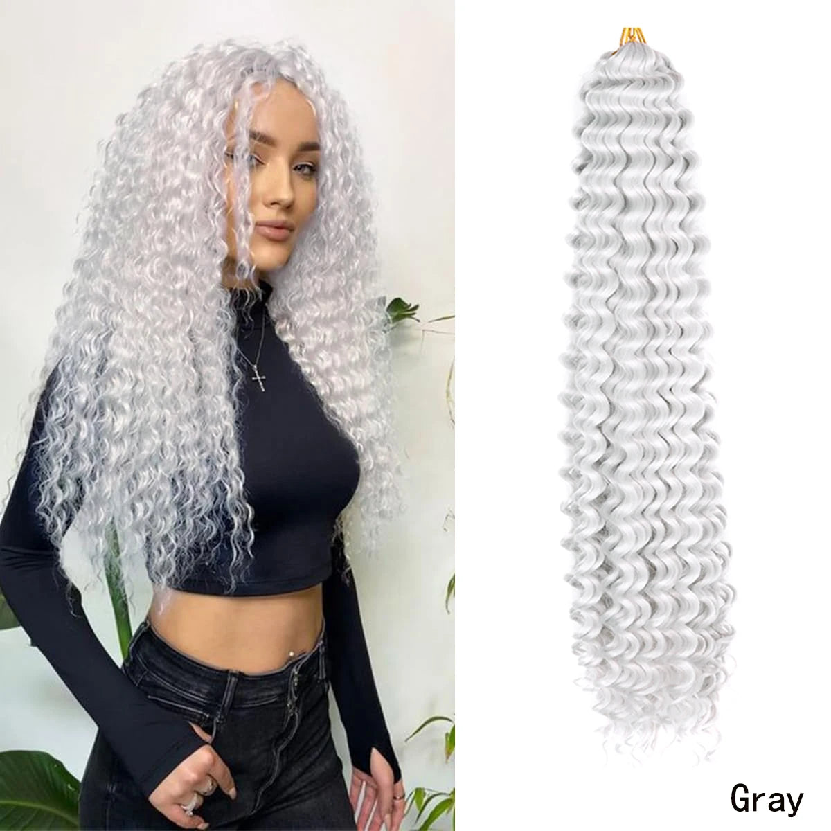 Ocean Wave Ombre Braiding Hair Extensions 22 28Inch Synthetic Twist Ripple Crochet Deep Wave Braids Hair Extensions For Women