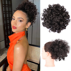 Chorliss Synthetic Claw Chignon Women Messy Curly Fluffy Hair Bun Clip In Ponytail Hair Extensions Natural False Hairpieces