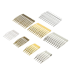 10pcs 5/10 Teeth DIY Metal Hair Comb Claw Hairpins (Silver/Gold/Bronze)  For Wedding Jewelry Making Findings Components Comb