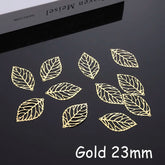 50pcs Craft Hollow Leaves Pendant Jewelry Accessories Golden Charm Filigree Jewelry Making Plated Vintage for Hair Comb Hot New