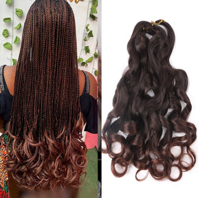 26Inch French Curls Braiding Hair Extensions Synthetic Curl Hair Loose Wave Spiral Curl Crochet Hair Braids For Black Women