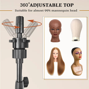 150cm  Wig Stand Tripod -59 Inch Mannequin Head Stand Wig Stand Tripod Wig Head Stand Mannequin Head Adjustable