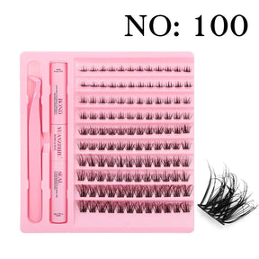 10cases/lot DIY Eyelash Extension Kit at Home Natural Clusters Wispy Lash with Lash Bond and Seal Makeup For Women