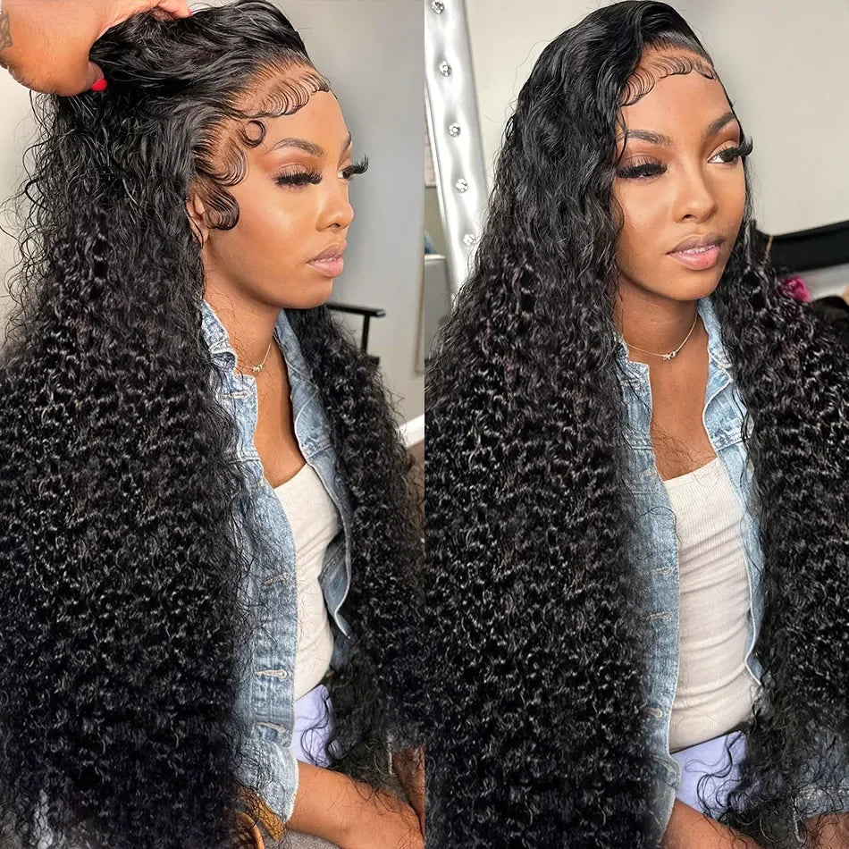 30 Inches Deep Wave Frontal Wig 13x4 4x4 Curly Lace Front Human Hair Wigs For Women Hd Pre Plucked Transparent Lace Front Wigs