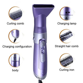 Professional 4 in 1 Multifunction Hair Dryer Curler Curling Straightener Comb Iron Brush Electric Styling Tools Travel Machine