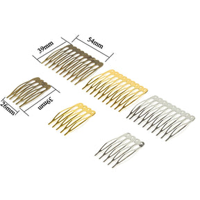 10pcs 5/10 Teeth DIY Metal Hair Comb Claw Hairpins (Silver/Gold/Bronze)  For Wedding Jewelry Making Findings Components Comb