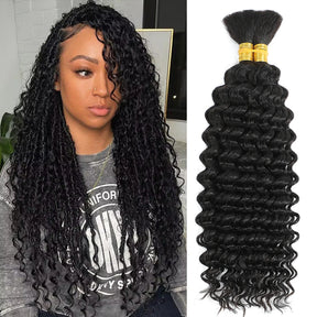 Human Braiding Hair Deep Wave Bulk for Braiding No Weft Deep Curly Braiding Hair for Boho Braids Brazilian Virgin Human Hair