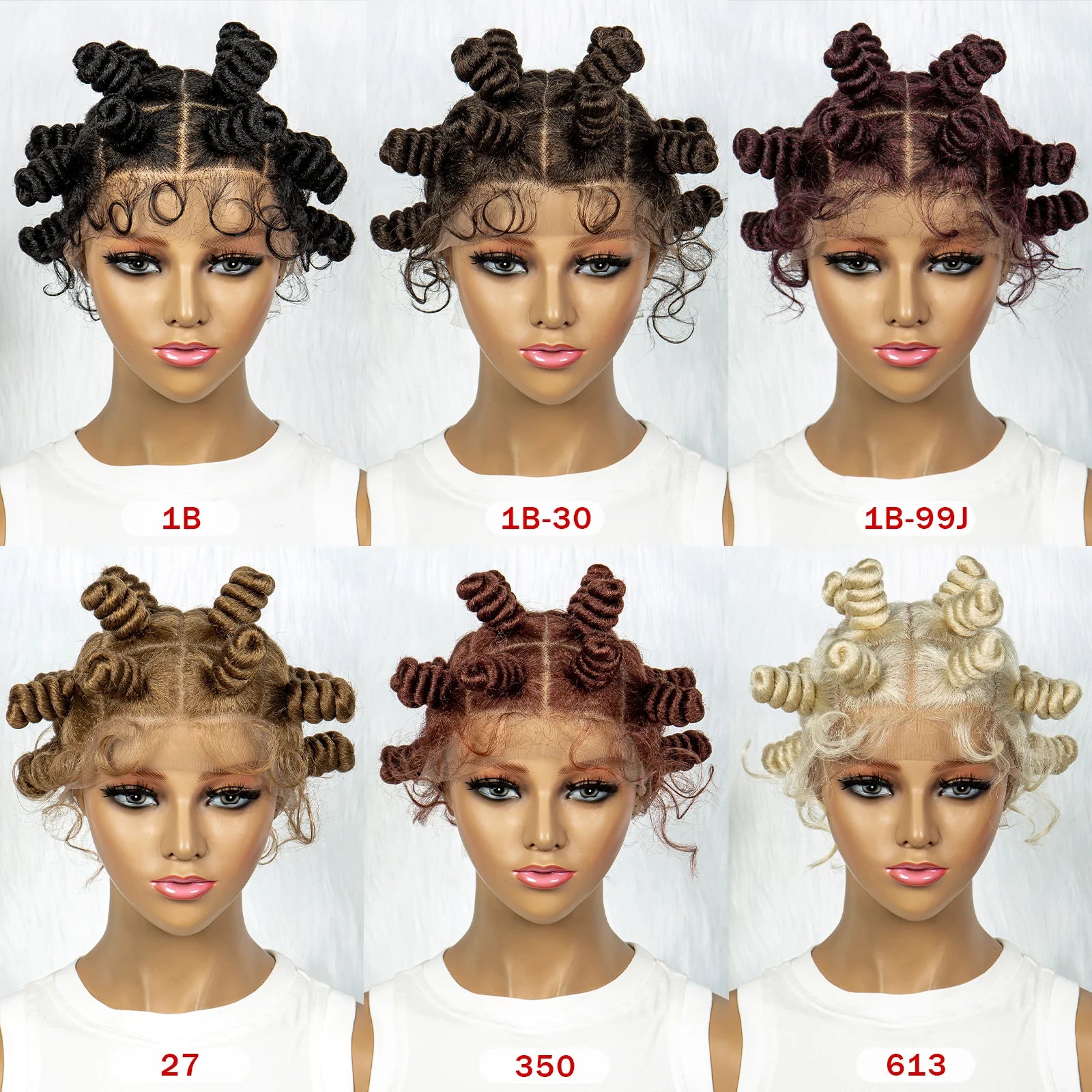 Knotless Braids Wig Synthetic Box Braided Hair Twist Braided Buns Wig Full Lace African Braiding Hair For Black Women