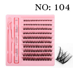 10cases/lot DIY Eyelash Extension Kit at Home Natural Clusters Wispy Lash with Lash Bond and Seal Makeup For Women