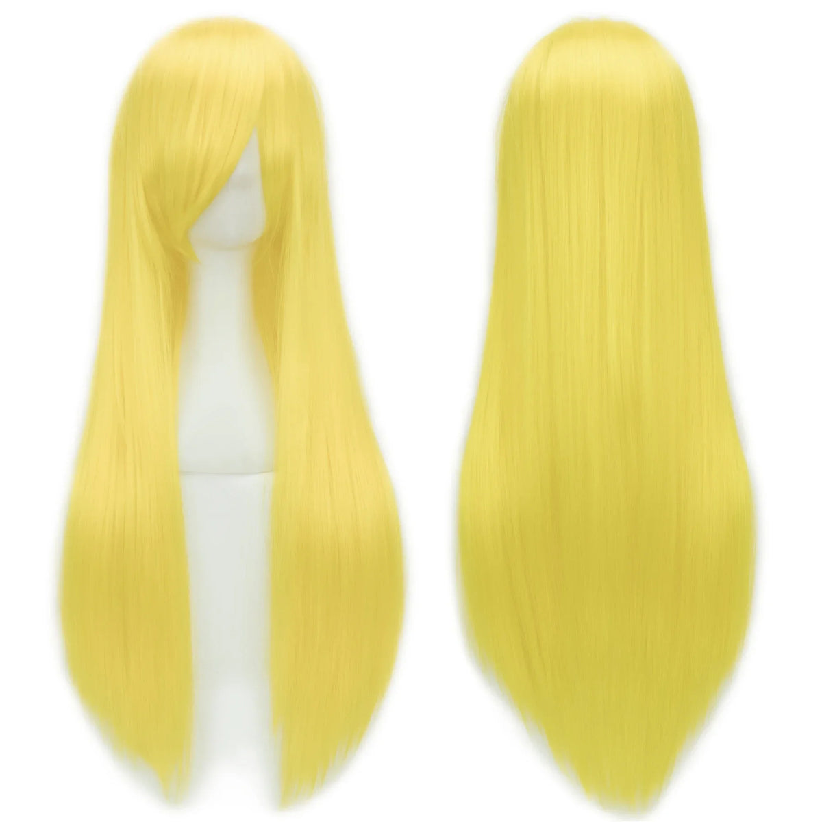 80cm Long Apple Green Straight Synthetic HairCosplay Wig with Bangs Halloween Costume Wigs for Women