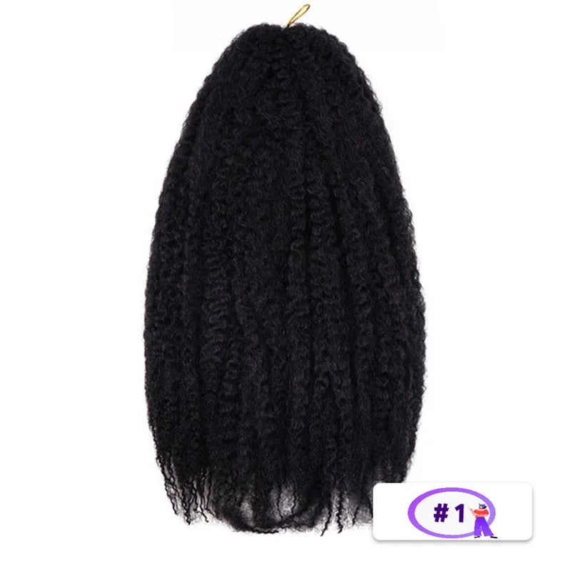 Marley Twist Braiding Hair 18 Inch  Long Cuban Twist Hair  Afro Kinky Curly Twist Crochet Hair Synthetic Marley Hair Extensions