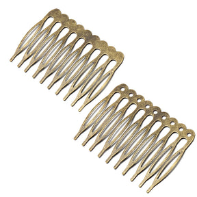 10pcs 5/10 Teeth DIY Metal Hair Comb Claw Hairpins (Silver/Gold/Bronze)  For Wedding Jewelry Making Findings Components Comb